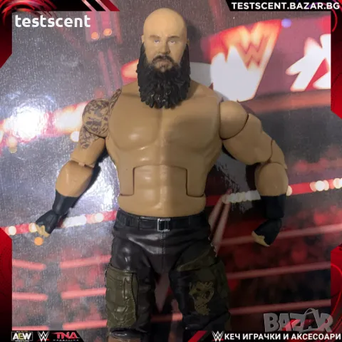 Екшън фигура WWE Braun Strowman Брон Строуман Elite Mattel играчка figure bald, снимка 1 - Колекции - 48386480