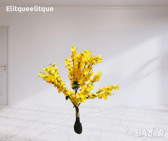 Декоративно изкуствено цвете с жълти цветове, 100см, снимка 4 - Други - 52187190