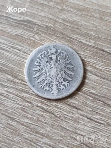 1 марка 1874 година "E" Германия , снимка 2 - Нумизматика и бонистика - 49702378