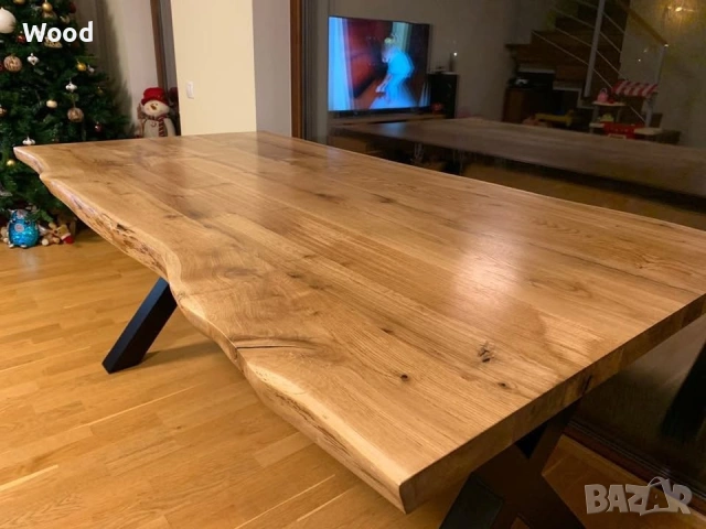 Масивен дъбов плот 200x85x40, масло, “жив ръб