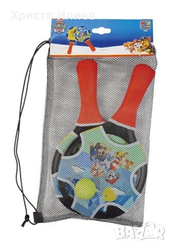 Комплект за тенис 2 хилки с неопрен и топче Paw Patrol Пес Патрул, снимка 2 - Други - 51894307