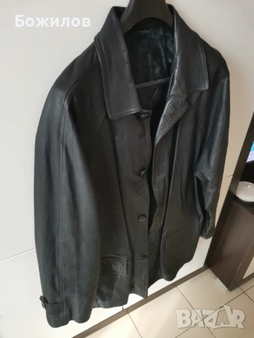 Ново,мъжко официално,елгантно,всекидневно, кожено палтото ,XL, снимка 3 - Палта - 53694700