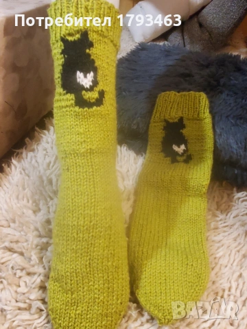 Ръчно плетени дамски/ мъжки/ чорапи' размер 38, снимка 8 - Дамски чорапи - 51107577