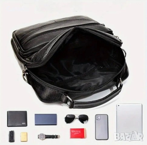 Мъжка делова кожена чанта /Универсална и стилна-Кафява естествена кожа, снимка 12 - Чанти - 53101893