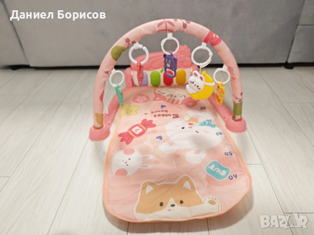 Бебешка активна гимнастика с пиано и гризалки – Розова, снимка 2 - Образователни игри - 54070226