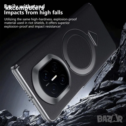 Кожен Калъф Huawei Mate X7 SULADA - MagSafe Магнитен, 360° Защита, Магнитен Държач, Вкл. Протектор (, снимка 12 - Калъфи, кейсове - 53149663