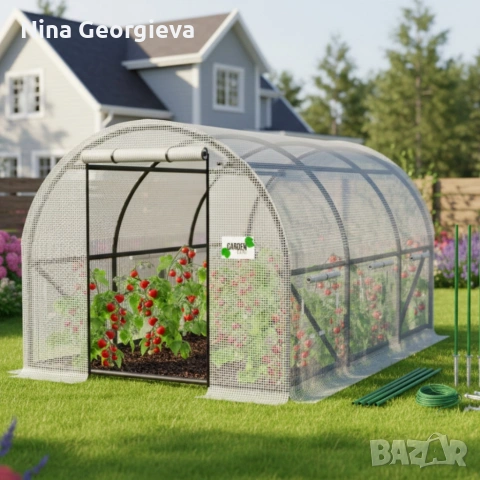 Компактна бяла оранжерия - професионална защита и идеални условия за вашите култури - 3 х 2 х 2м 