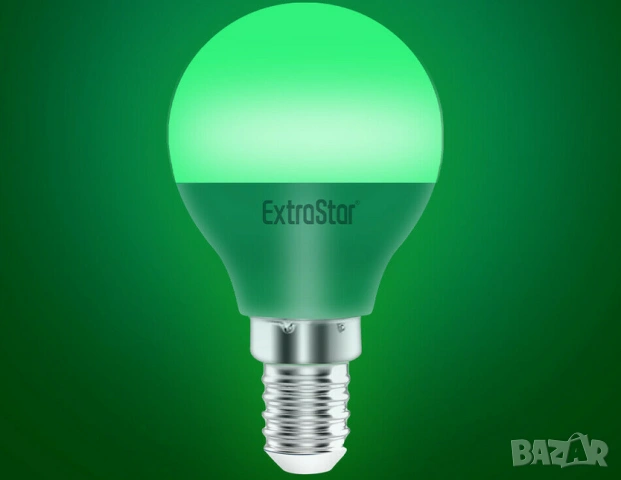 LED Крушка G45 E14/4W/230V зелена