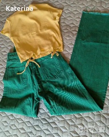 Дънки" Zara "+ подарък къса блузка, снимка 2 - Дънки - 50161063