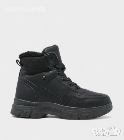 Дамски боти в черен цвят с връзки и цип B3111-1 Black