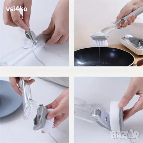 Четка за миене с резервоар + 2 резервни приставки, снимка 3 - Други - 50240742