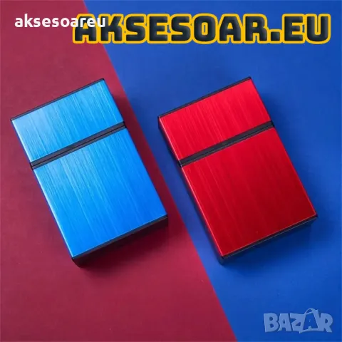 Качествена джобна кутия за стандартни цигари 80 мм. калъф от алуминиева сплав за пушачи за Подарък, снимка 18 - Табакери - 50232526