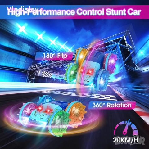 Амфибийна кола с дистанционно управление с LED светлина, 4WD водоустойчива, снимка 8 - Коли, камиони, мотори, писти - 52435284