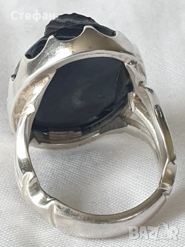 Сребърен пръстен с гема, снимка 3 - Пръстени - 53537867