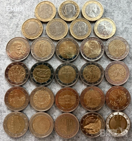 2 лота от Евро монети 1 лот от 9 монети, 2 лот от 27 монети