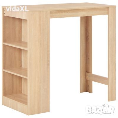 vidaXL Бар маса с рафт, цвят дъб, 110x50x103 см（SKU:280213, снимка 1 - Маси - 45709841