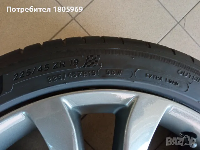 4бр. ал. джанти Mazda 6 (оригинални) 5x114,3 , 7,5x19 , ET45 с гуми 225/45/19 Michelin, снимка 11 - Гуми и джанти - 46903873