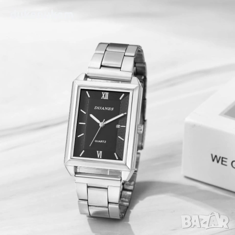 Дамски правоъгълен часовник – кварцов, с дата, снимка 2 - Дамски - 53333480