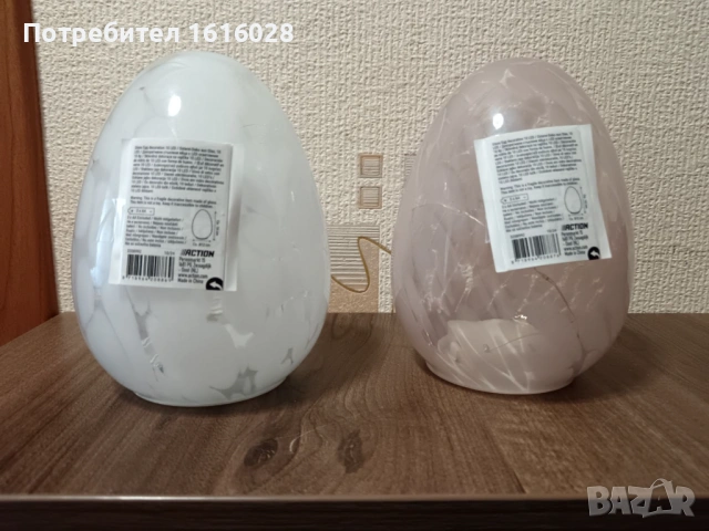 Декоративно стъклено великденско яйце със светлини., снимка 15 - Декорация за дома - 53967163