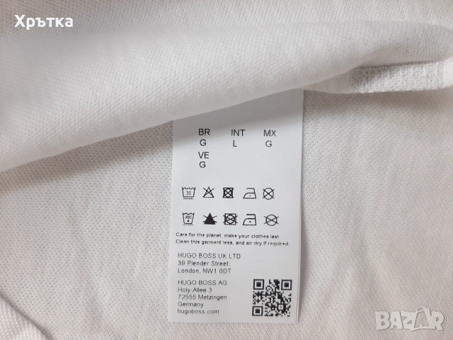 Hugo Boss Parloy190 - Оригинална мъжка тениска с яка р-р L, снимка 9 - Тениски - 54152045