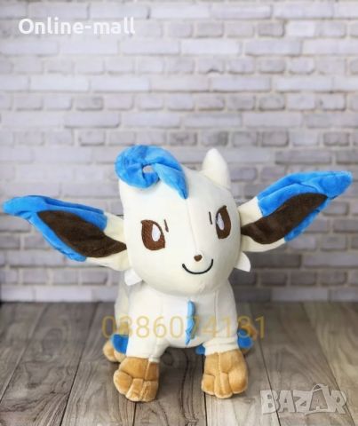 Голяма плюшена играчка Покемон Leafeon, 35cm, снимка 3 - Плюшени играчки - 46817725