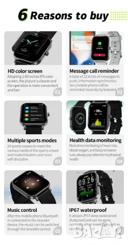 Смарт часовик, снимка 4 - Смарт гривни - 50227253