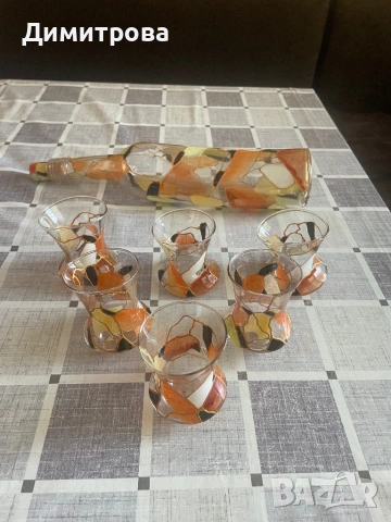 Стъклен сервиз за ракия, снимка 3 - Сервизи - 36935183