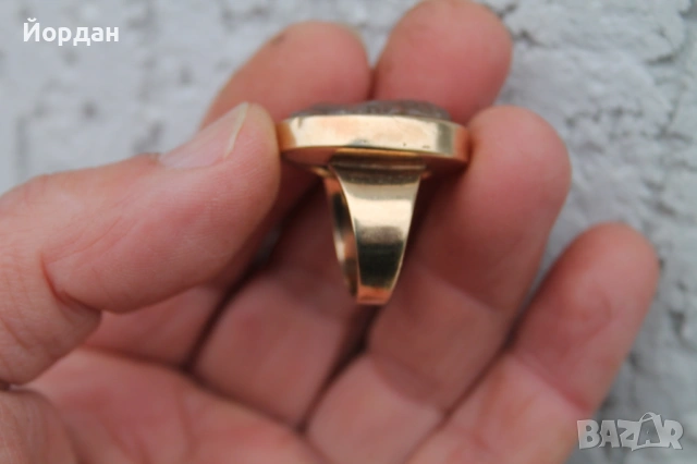 Дамски златен пръстен с камея, снимка 12 - Пръстени - 53326567