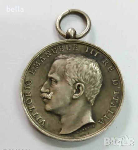 Рядък сребърен възпоменателен медал Vittorio Emanuele lll re d'Italia -  1908 г., снимка 1 - Антикварни и старинни предмети - 46304954