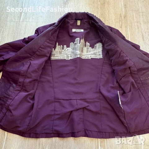 Дамско сако R.Rodhschild, елегантно, от кожа и полиестер, размер 38, UK 12, лилаво, снимка 5 - Сака - 52262234