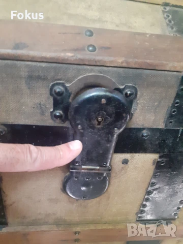 Страхотен голям антикварен сандък с етикет - Hotel Bellevue, снимка 5 - Антикварни и старинни предмети - 50852649