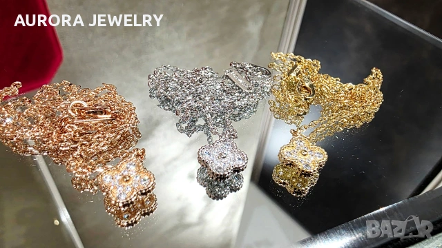 Van Cleef & Arpels VCA Gold Diamond Sweet Alhambra Clover Дамско Колие, снимка 4 - Колиета, медальони, синджири - 53918505