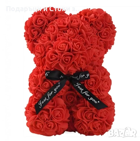 Плюшено мече с LED рози - подарък за Св. Валентин, 8ми март, приятелка, снимка 8 - Други - 53038694