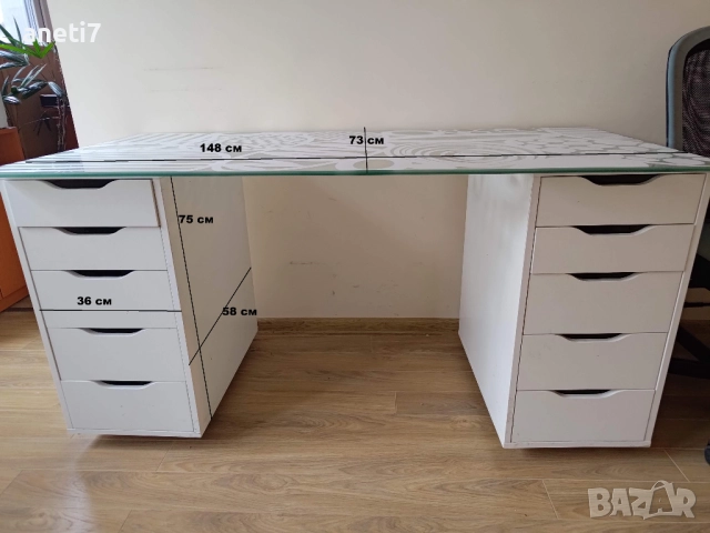 Офис столове: посетителски от естествена кожа и работни от еко кожа, снимка 5 - Столове за офис - 52614498