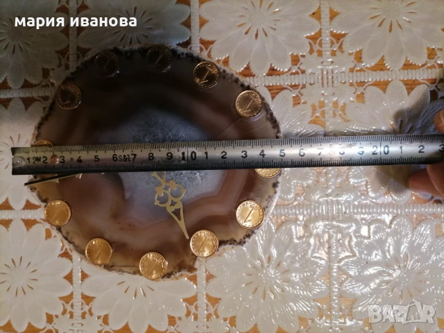 Стенен часовник с ахат плавен механизъм, снимка 3 - Други стоки за дома - 53217581