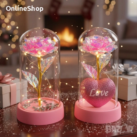 Светеща декоративна роза, снимка 3 - Декорация за дома - 53115682