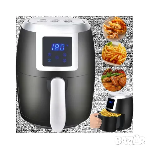 Еър фрайър Lexical Airfryer LAF-3003 , 2L, 1200W, черен, снимка 2 - Уреди за готвене на пара - 49173053