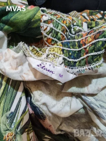 Дълга лятна рокля на листа джунгла  M L размер, снимка 6 - Рокли - 49942153