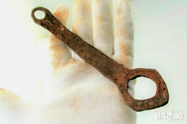 Антична кована желязна дръжка за врата с лост