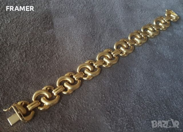 ЗЛАТНА 18 карата Стилна МАСИВНА немска гривна ланец синджир злато, снимка 1 - Гривни - 45596593