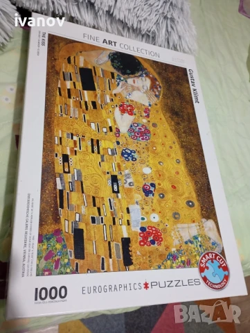 Пъзел Eurographics от 1000 части – Целувката, Густав Климт

, снимка 1