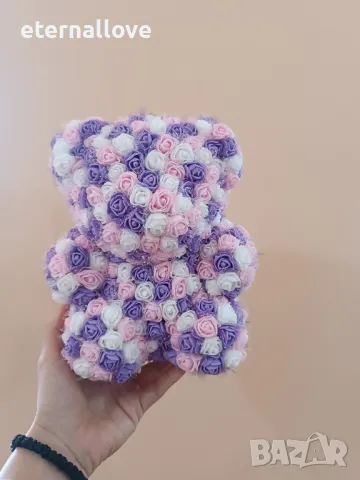 Мече от вечни рози, ръчно изработено, снимка 2 - Подаръци за жени - 49830555