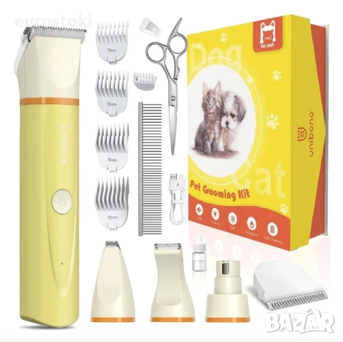 Unibono Комплект за подстригване на гъста козина на кучешка и котешка „всичко в едно“