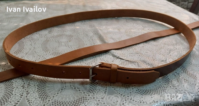 ГИГАНТ Мъжки колан (165 см) – ЕСТЕСТВЕНА КОЖА – Ръчна изработка, снимка 4 - Колани - 54123493