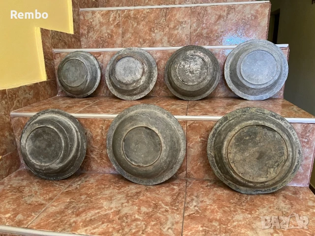 Комплект 7 броя медни/ бакърени тасове, снимка 5 - Антикварни и старинни предмети - 50909071