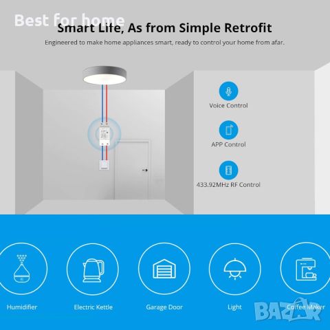 SONOFF RFR2 WiFi Smart прекъсвач, снимка 4 - Друга електроника - 46574082