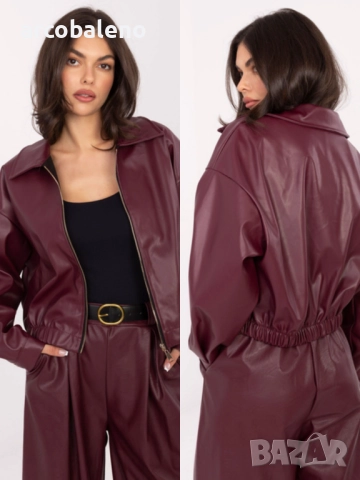 Дамско яке от еко кожа с цип, 5цвята , снимка 5 - Якета - 52162915