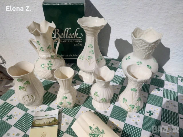 Ръчно рисувани вази Belleek Ирландия