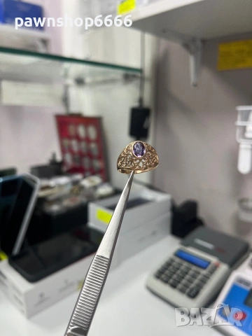 Златен пръстен 14 карата с руски маркировки , снимка 8 - Пръстени - 53273846