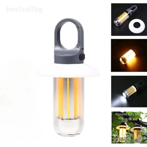 Мощна къмпинг лампа осветление за палатка риболов туризъм аварии автомобил LED фенер USB зареждане, снимка 2 - Къмпинг осветление - 51204316